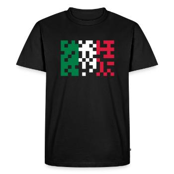 italia flag pixel - T-shirt Premium bio Homme - noir - Devant - Nico (187cm)