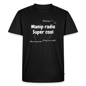 Manip radio super cool - T-shirt Premium bio Homme - noir - Devant - Nico (187cm)