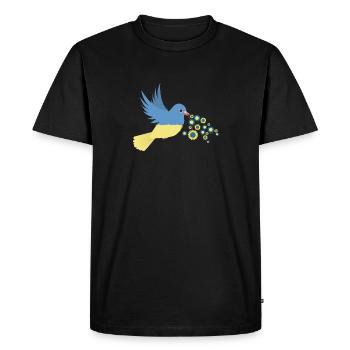 Paix pour l’Ukraine - T-shirt Premium bio Homme - noir - Devant - Nico (187cm)