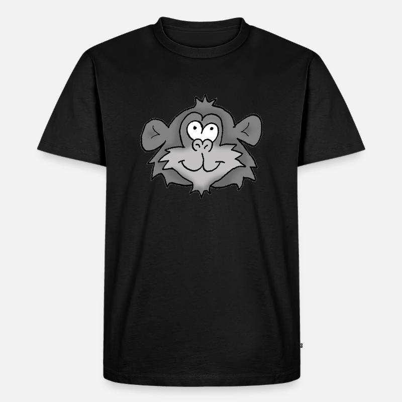 Chimpanse 2 - Männer Premium Bio T-Shirt - Schwarz