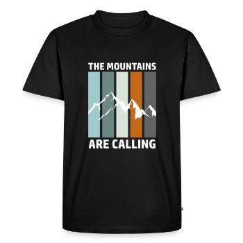 Mountains Hiking Climbing Ski Snowboard Mountain Bike - Men's Premium Organic T-Shirt - black - Front - Nico (187cm)