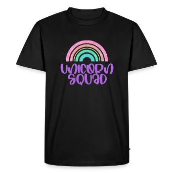 Unicorn Squad Licorne Cheval Arc-en-ciel Fée - T-shirt Premium bio Homme - noir - Devant - Nico (187cm)