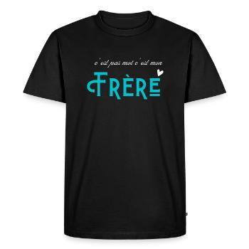 c'est pas moi c'est mon frère- shirt assortis sœur - T-shirt Premium bio Homme - noir - Devant - Nico (187cm)