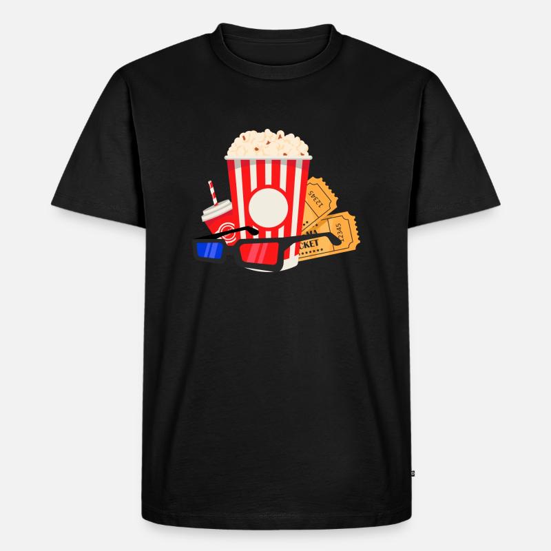 Popcorn - Männer Premium Bio T-Shirt - Schwarz