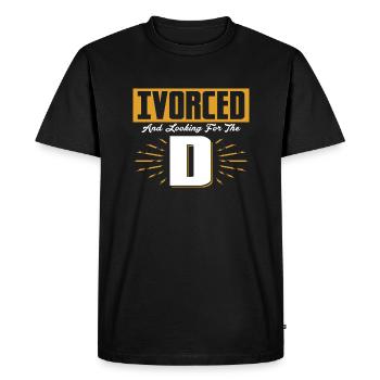 Ivorced And Looking For The D Divorce Divorcee - Men's Premium Organic T-Shirt - black - Front - Nico (187cm)