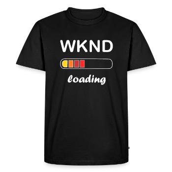 Chargement le week-end - T-shirt Premium bio Homme - noir - Devant - Nico (187cm)