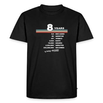8ème Anniversaire Millésime 8 ans Rétro 96 Mois - T-shirt Premium bio Homme - noir - Devant - Nico (187cm)