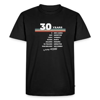 30th Birthday Vintage 30 Years Old Retro 360 - Men's Premium Organic T-Shirt - black - Front - Nico (187cm)