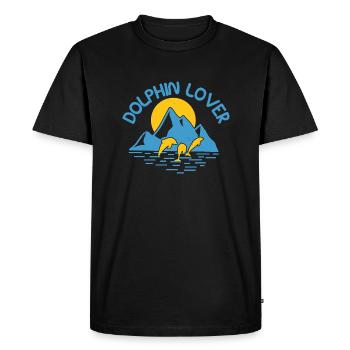 L’AMOUR DES DAUPHINS - T-shirt Premium bio Homme - noir - Devant - Nico (187cm)