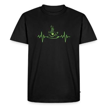 Passion pour l’ECG café/thé/cacao - T-shirt Premium bio Homme - noir - Devant - Nico (187cm)