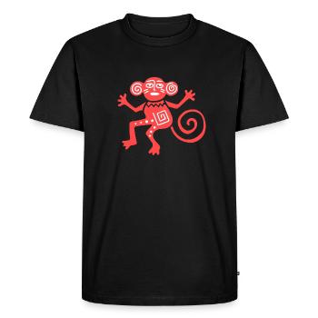 Ancien symbole mexicain, singe, singe - T-shirt Premium bio Homme - noir - Devant - Nico (187cm)