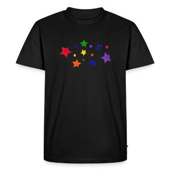 Étoiles et bulles - T-shirt Premium bio Homme - noir - Devant - Nico (187cm)