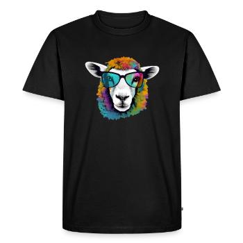 Mimou the sheep - Men's Premium Organic T-Shirt - black - Front - Nico (187cm)