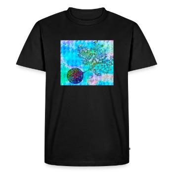 Persian Tree of Life No. 1 - Men's Premium Organic T-Shirt - black - Front - Nico (187cm)