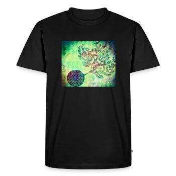 Persian Tree of Life No. 4 - Men's Premium Organic T-Shirt - black - Front - Nico (187cm)