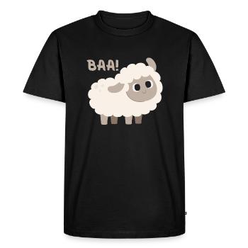 Cute Sheep - Men's Premium Organic T-Shirt - black - Front - Nico (187cm)