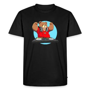 DJ Bear Loco Animal Squad - Men's Premium Organic T-Shirt - black - Front - Nico (187cm)