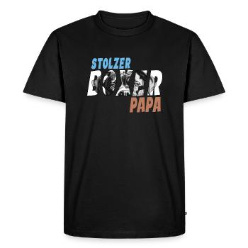 Boxer Papa - Stolzer Deutscher Boxer Dad Design - Männer Premium Bio T-Shirt - Schwarz - Vorne - Nico (187cm)