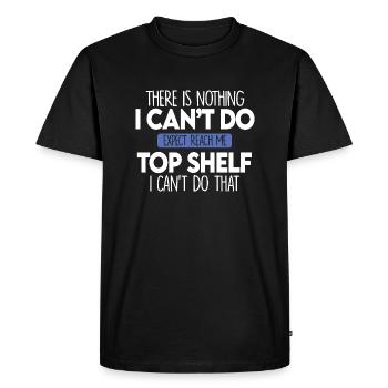 Atteindre l’étagère supérieure Amis courts Atteindre l’étagère supérieure - T-shirt Premium bio Homme - noir - Devant - Nico (187cm)