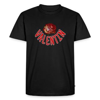 VALENTINE - Men's Premium Organic T-Shirt - black - Front - Nico (187cm)