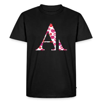 Lettre a bisous - T-shirt Premium bio Homme - noir - Devant - Nico (187cm)
