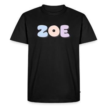 Name - Zoe - Men's Premium Organic T-Shirt - black - Front - Nico (187cm)