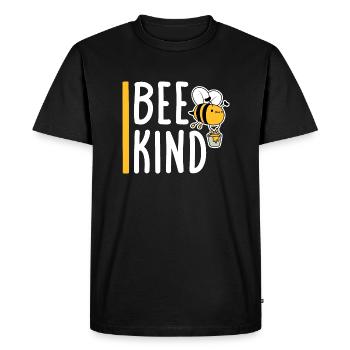 Be Kind Cute Honey Kindness Bee Love Inspirational - Men's Premium Organic T-Shirt - black - Front - Nico (187cm)