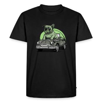 Dog Bulldog Animals Puppy Cute Dog Watercolor Art - Men's Premium Organic T-Shirt - black - Front - Nico (187cm)