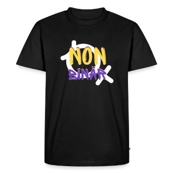 Identité NON BINAIRE - T-shirt Premium bio Homme - noir - Devant - Nico (187cm)