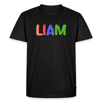 Name - Liam - Men's Premium Organic T-Shirt - black - Front - Nico (187cm)
