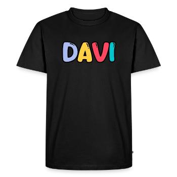 Name - Davi - Men's Premium Organic T-Shirt - black - Front - Nico (187cm)