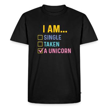 Je suis une licorne - Créature mystique Arc-en-ciel magique - T-shirt Premium bio Homme - noir - Devant - Nico (187cm)