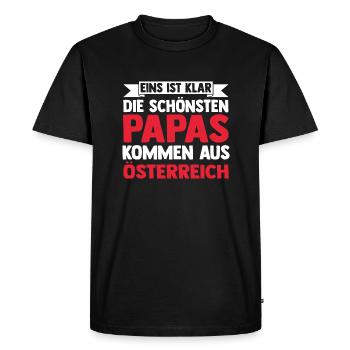 Autrichien Papa Père Fête des Pères Autriche - T-shirt Premium bio Homme - noir - Devant - Nico (187cm)