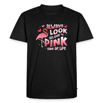 Always Look On The Pink Side Of Life Pink Bird Fla - Men's Premium Organic T-Shirt - black - Front - Nico (187cm)