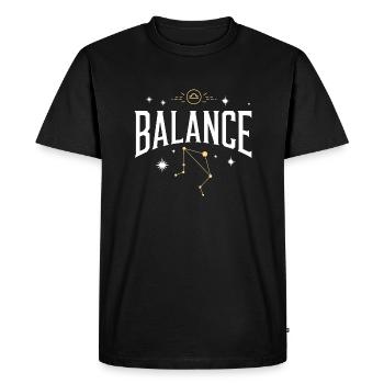 Signe astro balance - T-shirt Premium bio Homme - noir - Devant - Nico (187cm)