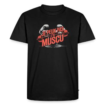I can't I have muscled - Men's Premium Organic T-Shirt - black - Front - Nico (187cm)