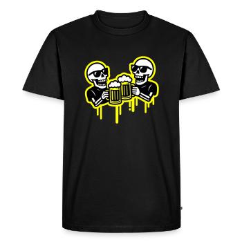 Skeleton Party Beer Team - Men's Premium Organic T-Shirt - black - Front - Nico (187cm)