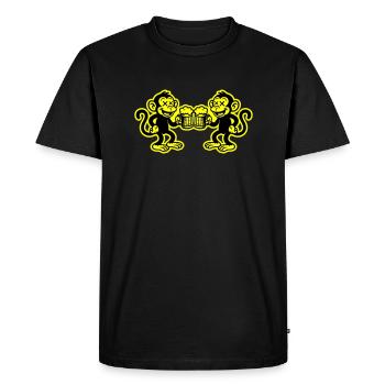 Bière Singe Drôle - T-shirt Premium bio Homme - noir - Devant - Nico (187cm)