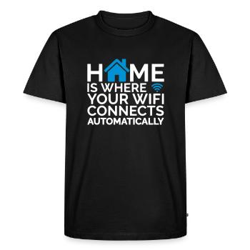 home is where your wifi connects automatically - Men's Premium Organic T-Shirt - black - Front - Nico (187cm)