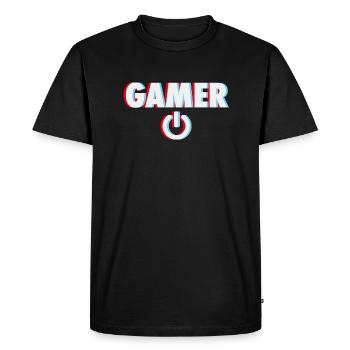 Gaming Gamer Spielkonsole Konsole Retro Geschenk - Men's Premium Organic T-Shirt - black - Front - Nico (187cm)