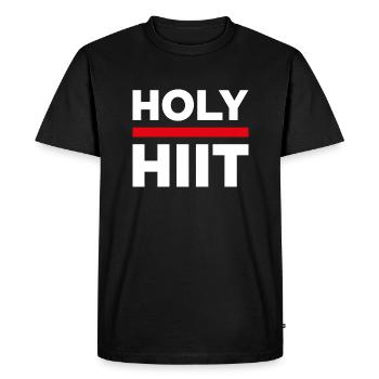 Holy HIIT - Men's Premium Organic T-Shirt - black - Front - Nico (187cm)