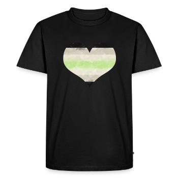 Coeur drapeau Agender - T-shirt Premium bio Homme - noir - Devant - Nico (187cm)