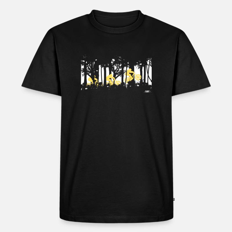 forest jump - Männer Premium Bio T-Shirt - Schwarz