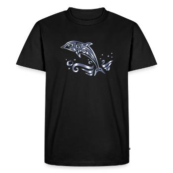 Chromatic Tribal Dolphin 13 No Background - T-shirt Premium bio Homme - noir - Devant - Nico (187cm)
