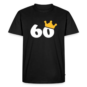 60 couronne 60 anniversaire 60 ans - T-shirt Premium bio Homme - noir - Devant - Nico (187cm)