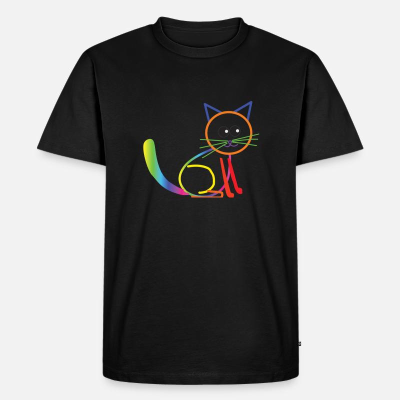 Katze Sara - Männer Premium Bio T-Shirt - Schwarz