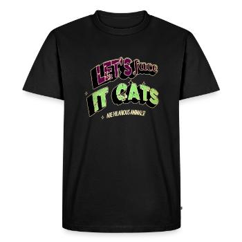 Chat Face Tshirts Anniversaire Cadeau Amoureux des animaux Heureux - T-shirt Premium bio Homme - noir - Devant - Nico (187cm)