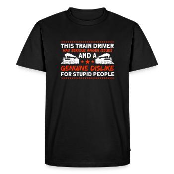 Une véritable aversion pour les gens stupides locomotive - T-shirt Premium bio Homme - noir - Devant - Nico (187cm)