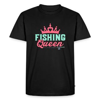 Fishing Queen Angler Fisherman - Men's Premium Organic T-Shirt - black - Front - Nico (187cm)