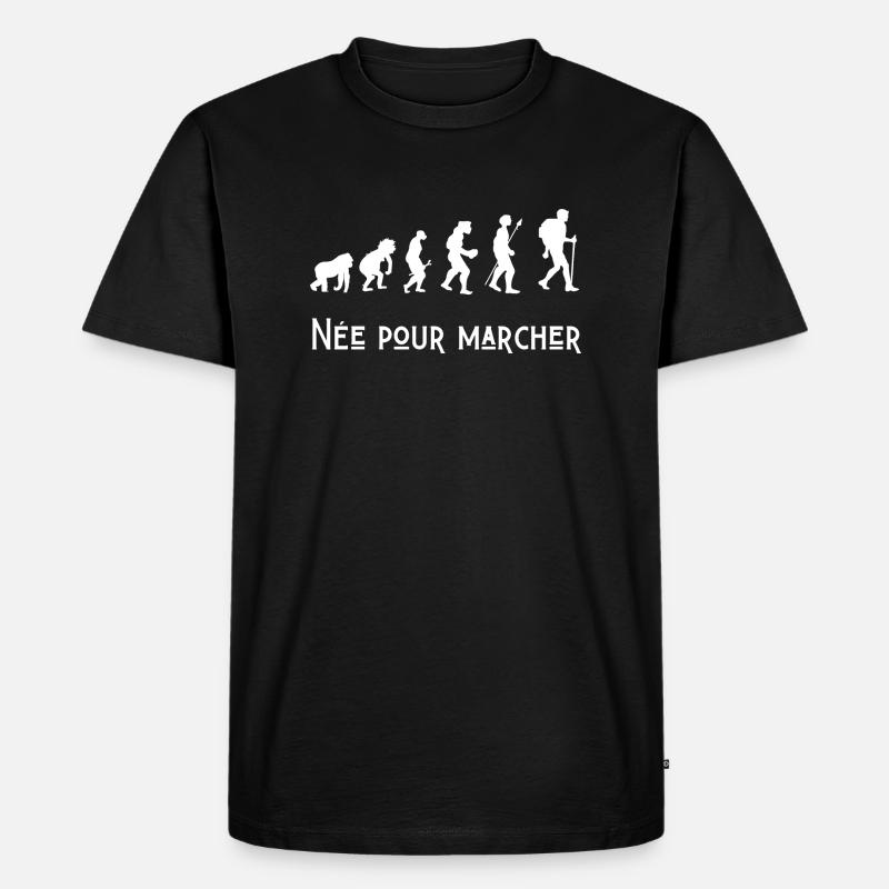 née pour marcher évolution - T-shirt Premium bio Homme - noir